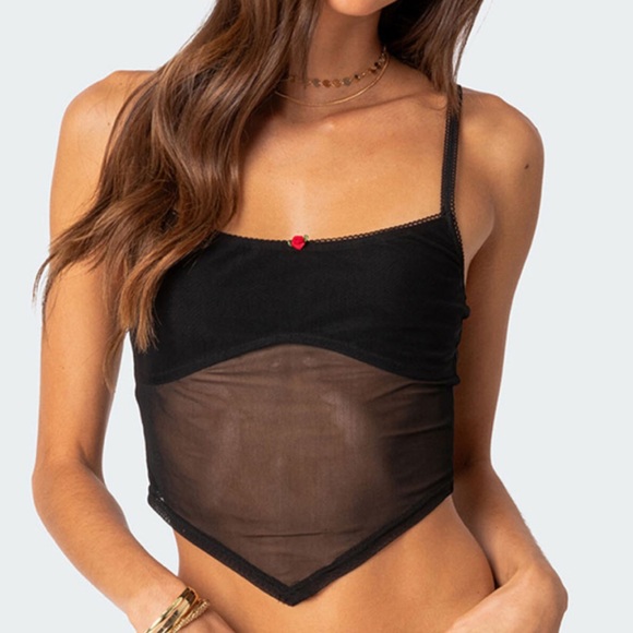 Edikted Tops - edikted sheer mesh tank going out top